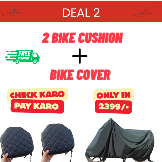 DEAL 2 ( 2 Bike Seat Cushion 3-inch + Waterproof Bike Cover )